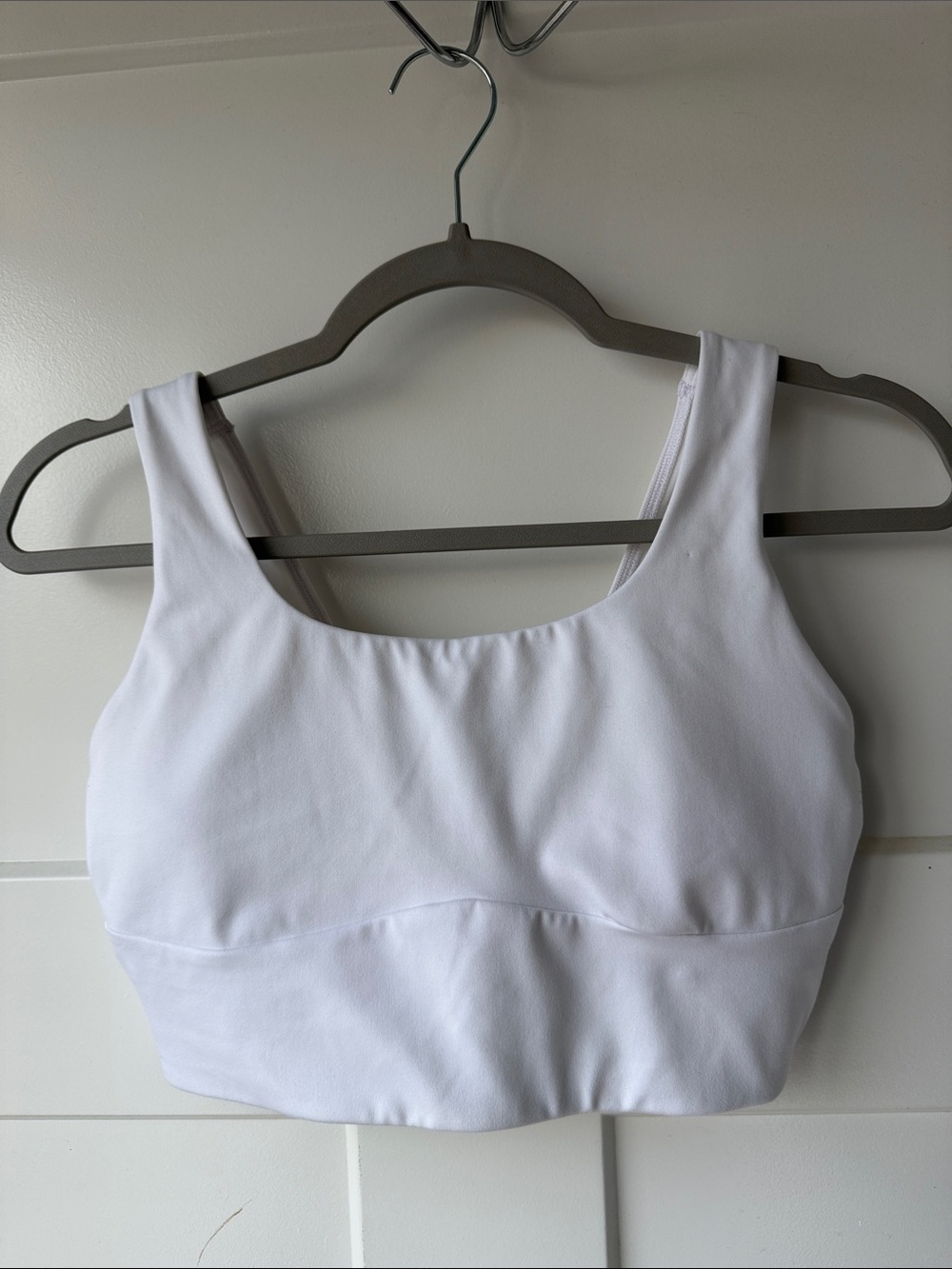 Gymshark White Scoop-Front Seamless Sports Bra